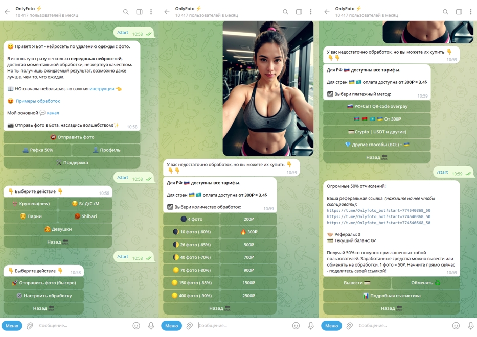 Сайты и телеграм боты раздеваторы для удаления одежды на фотографиях