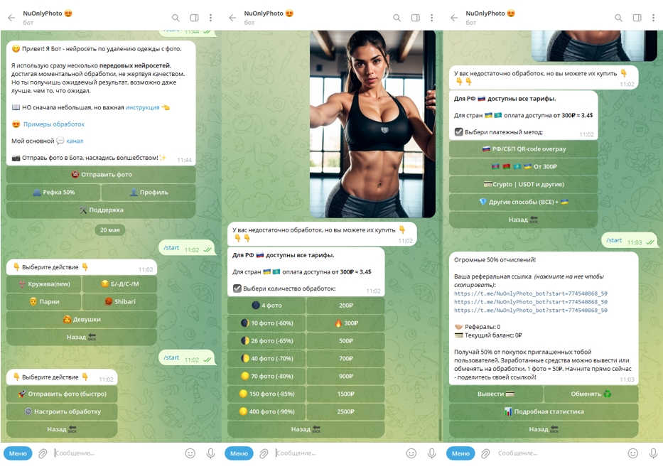 Сайты и телеграм боты раздеваторы для удаления одежды на фотографиях